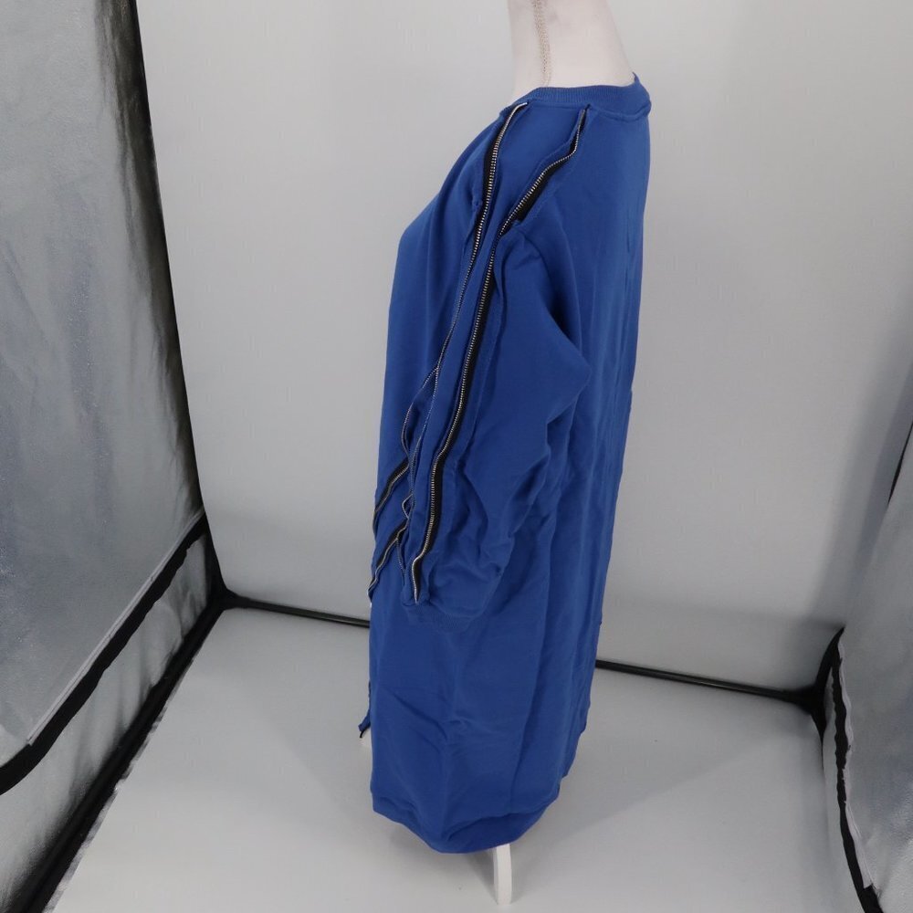 Tov Holy Blue Sweatshirt Dress w Zipper Detail Size 42-Oversized Large  NWT - Picture 8 of 16